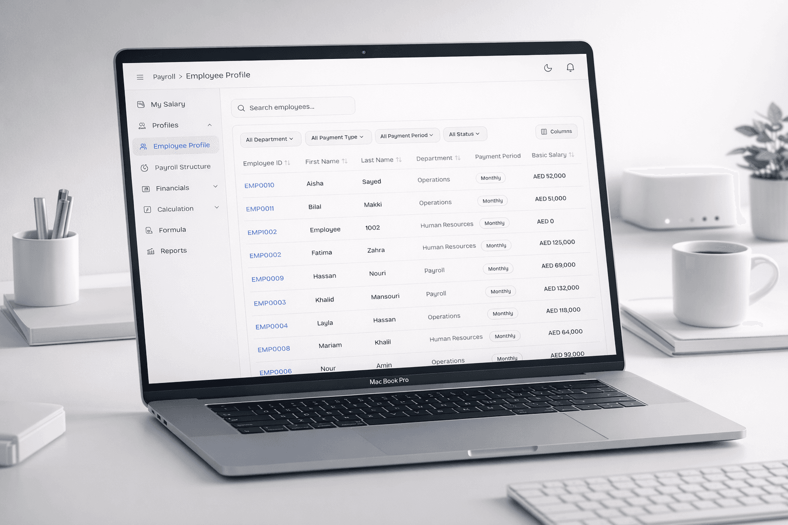 Employee Data Management for time attendance system in UAE