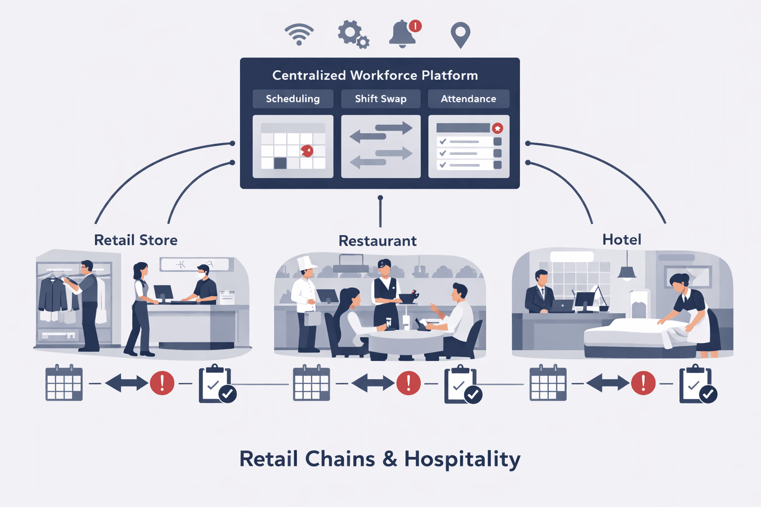 Retail Chains & Hospitality for time attendance system in UAE