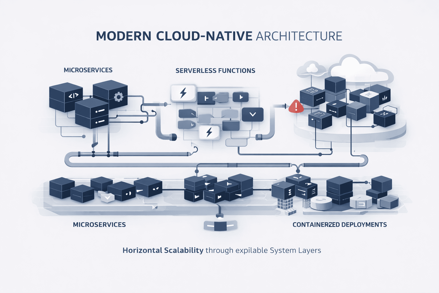 Custom application development with modern cloud-native architecture and scalability