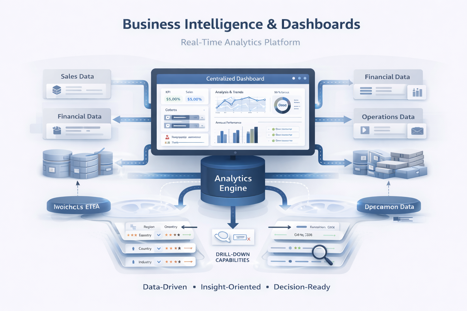 ERP business intelligence dashboards for enterprise performance insights
