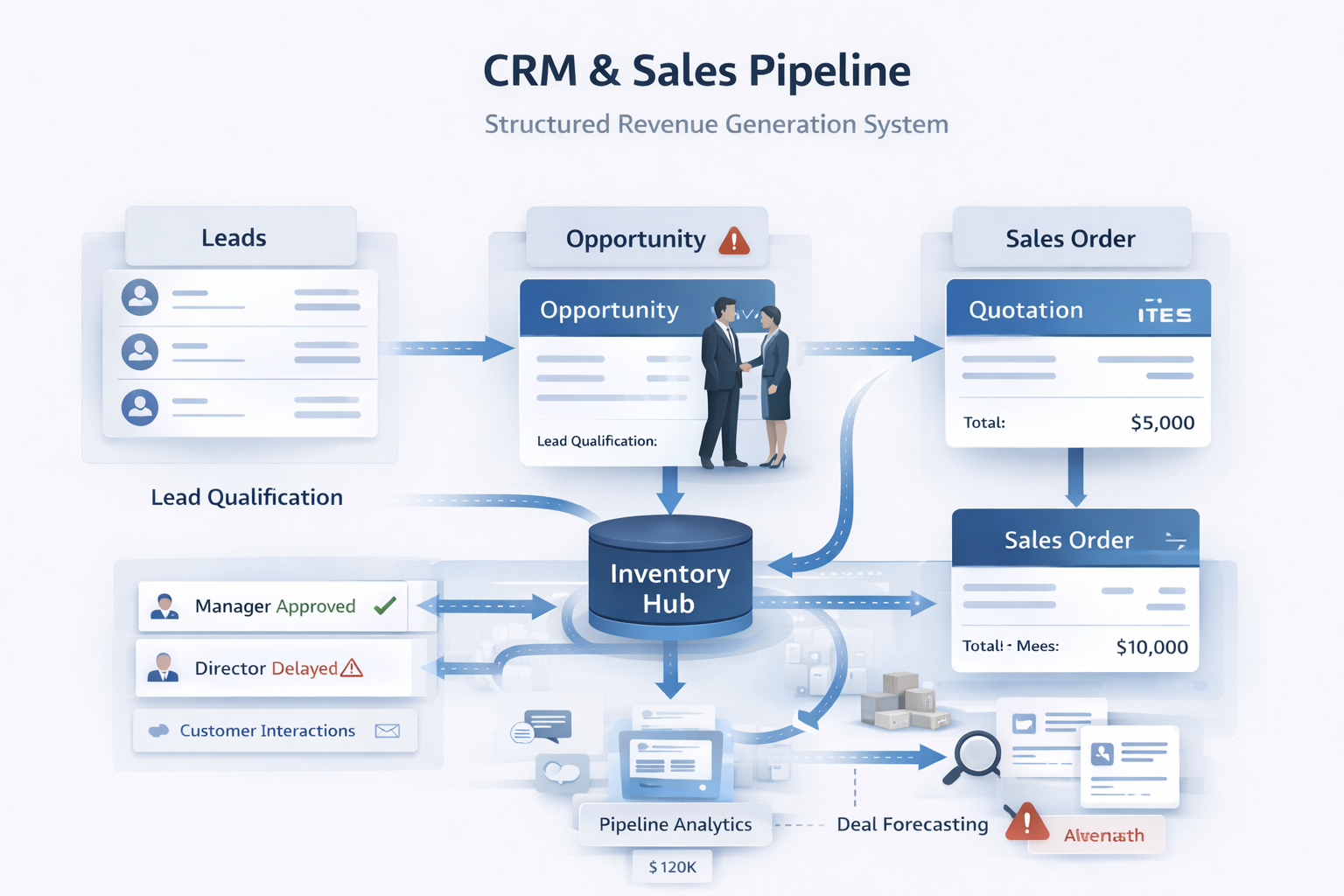 ERP CRM and sales pipeline management for enterprise revenue tracking