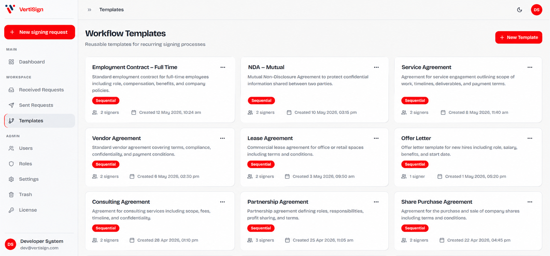 VertiSign workflow configuration engine for multi-signer approval paths