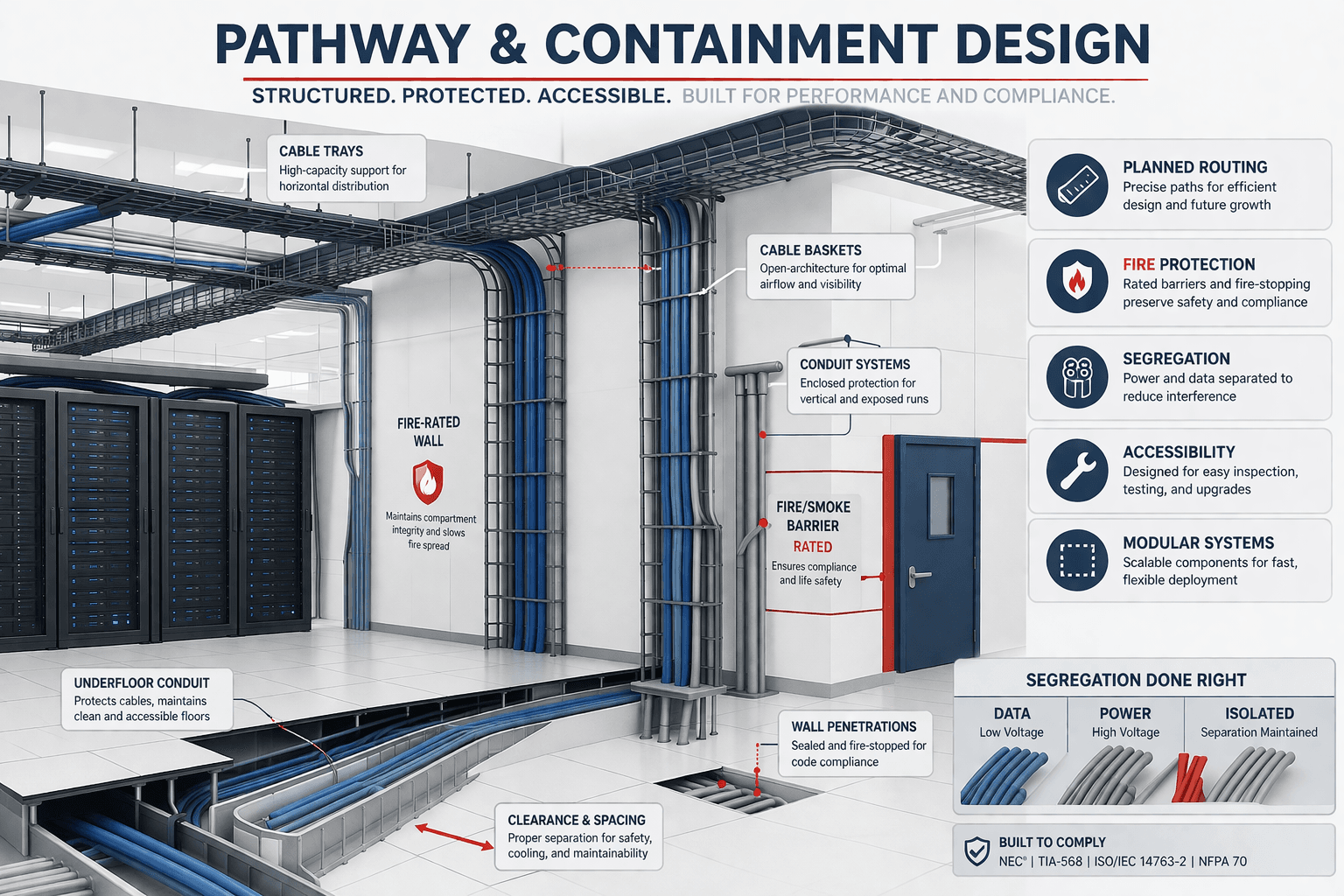 Pathway & Containment Design for structured cabling solution in UAE