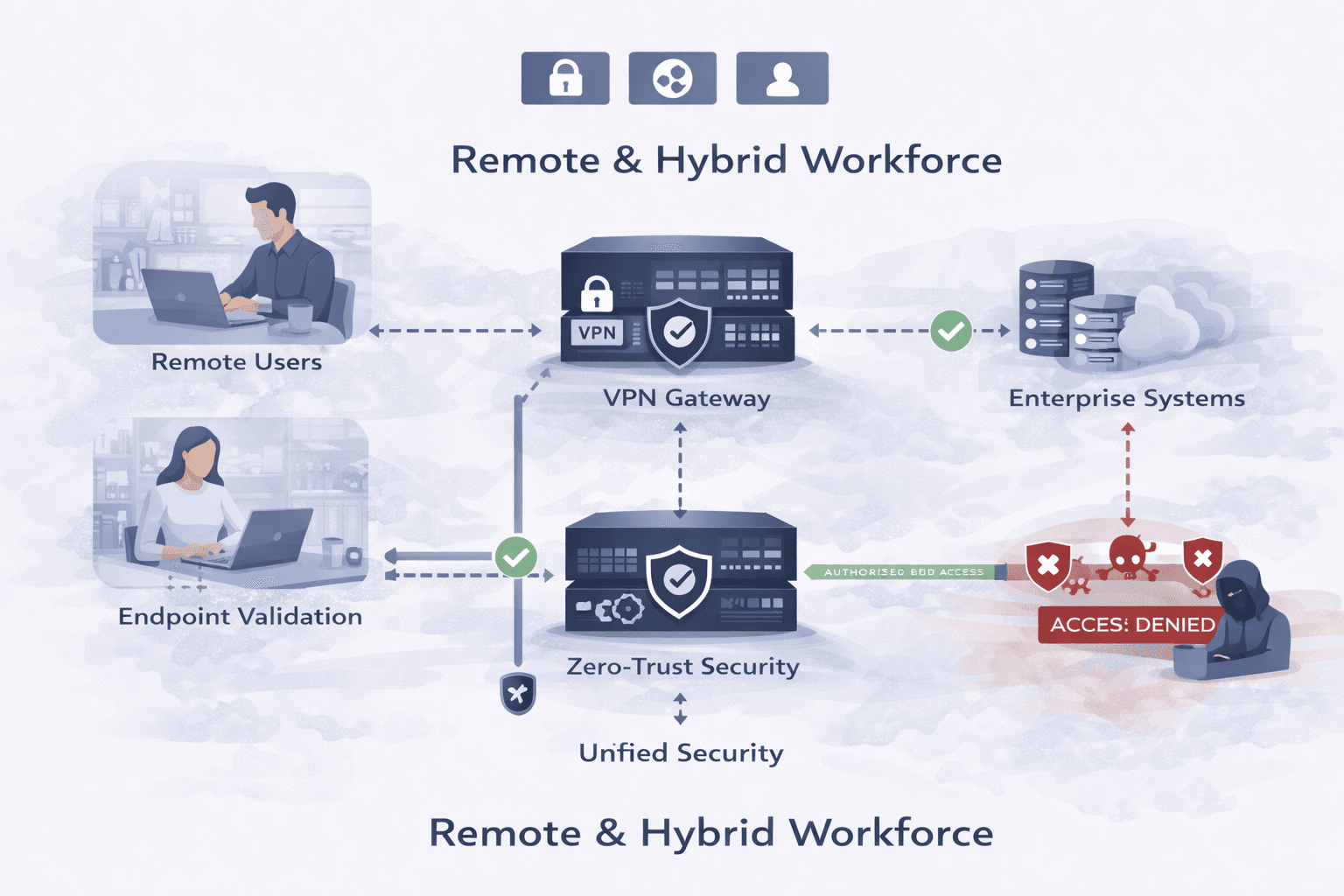 Remote & Hybrid Workforce for firewall & gateway system in UAE