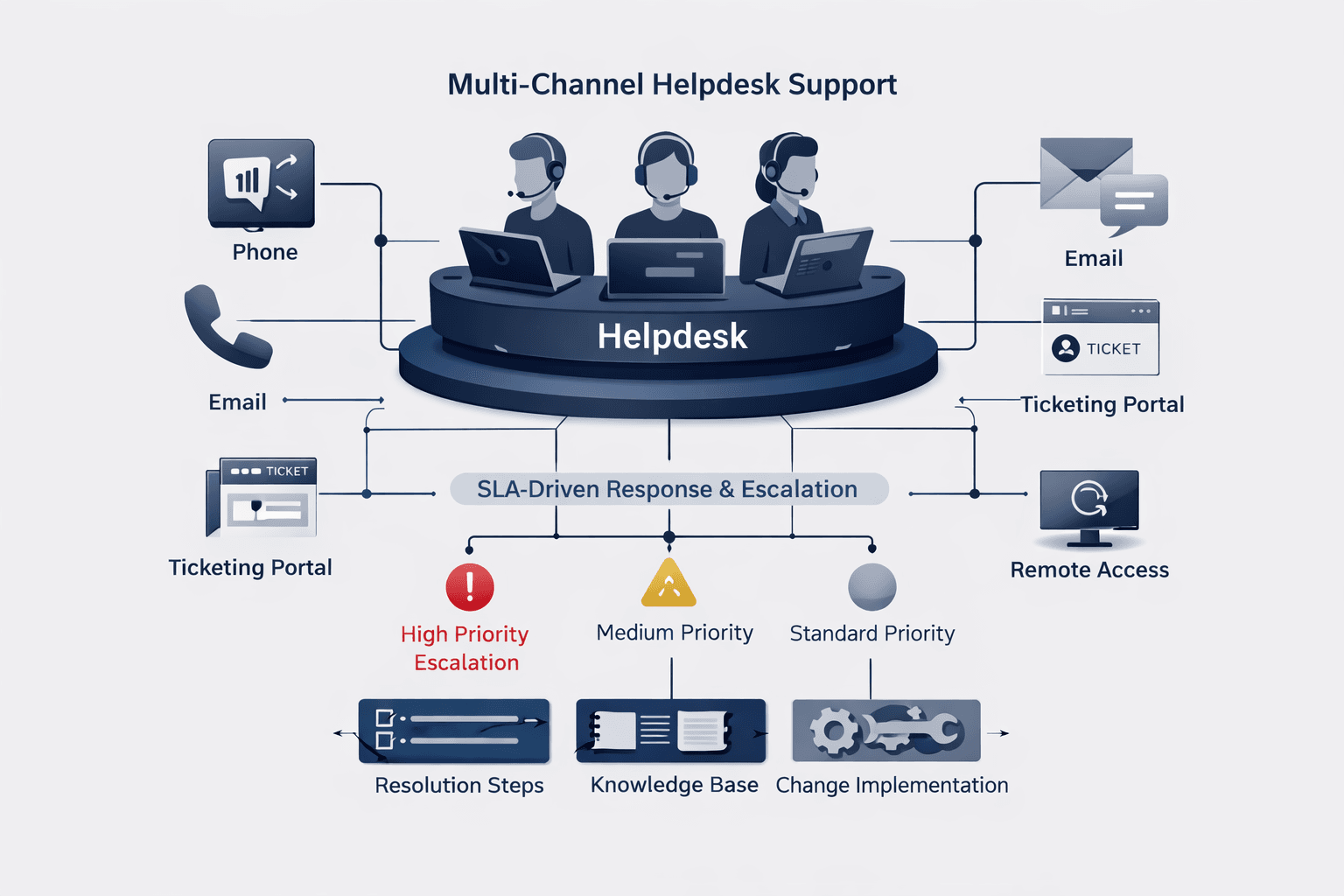Multi-Channel Helpdesk Support for it support & amc in UAE