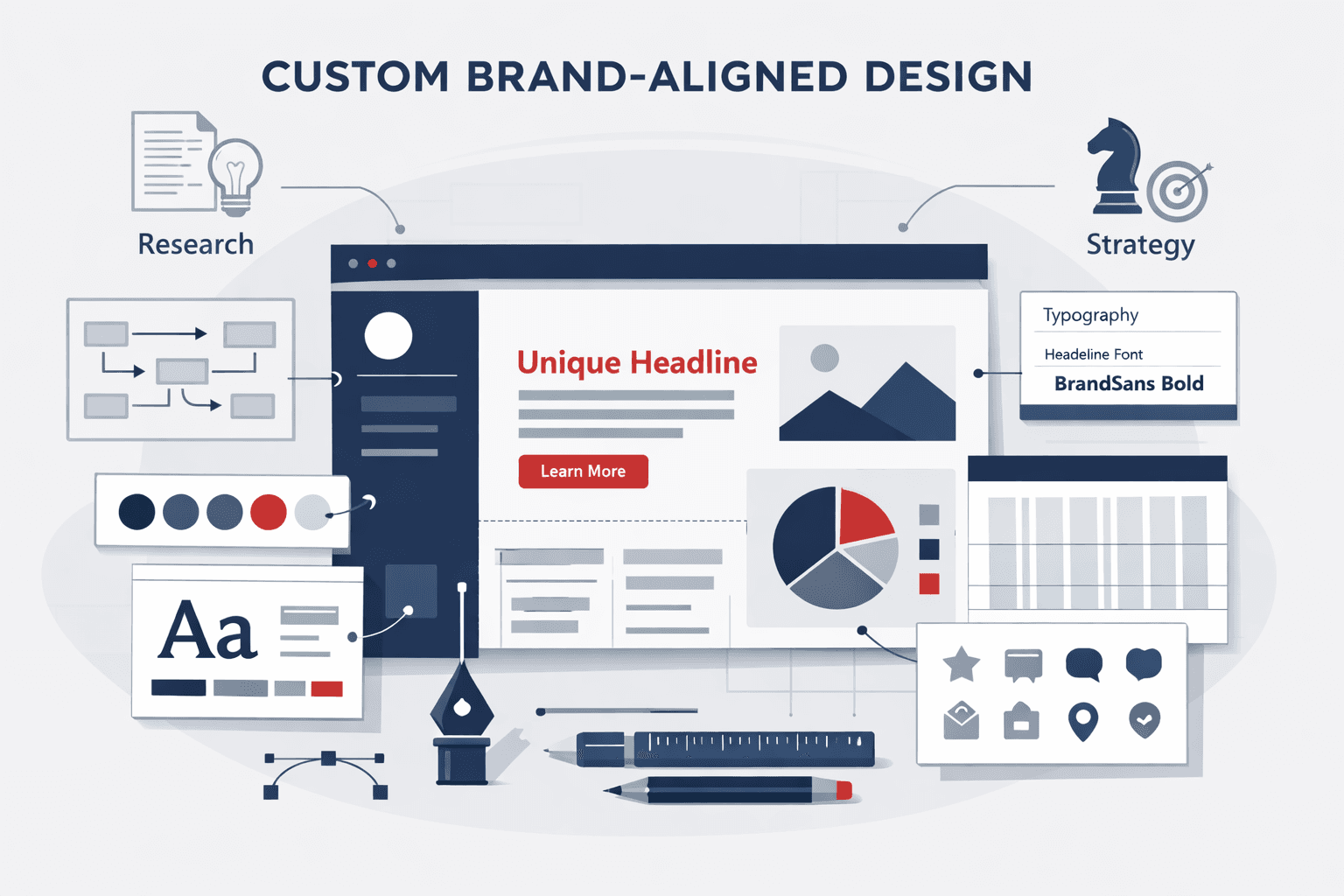 Custom Brand-Aligned Design for website development services in UAE